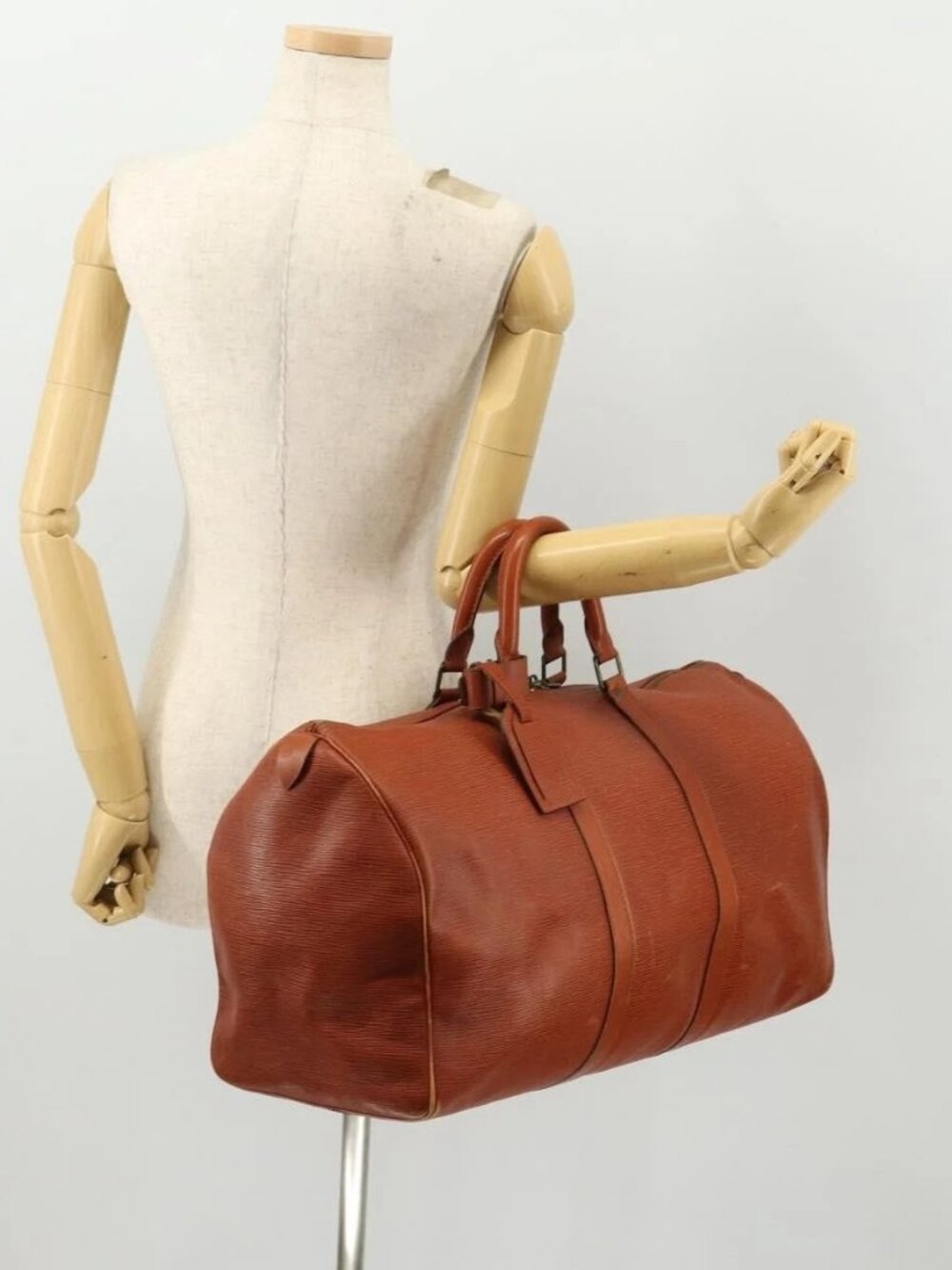 LOUIS VUITTON Epi Keepall 50 Boston Bag Brown M42968 LV Auth 169690